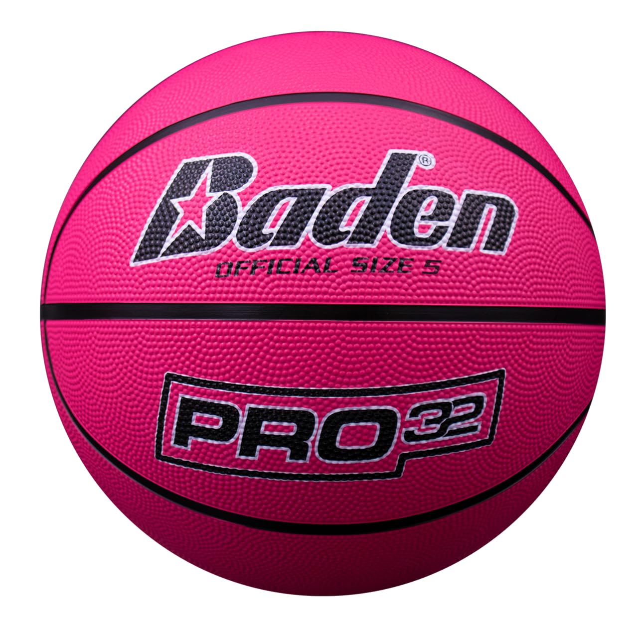 Baden | Pro32 | Durable Indoor/Outdoor Rubber Basketball (Pink, 27.5)