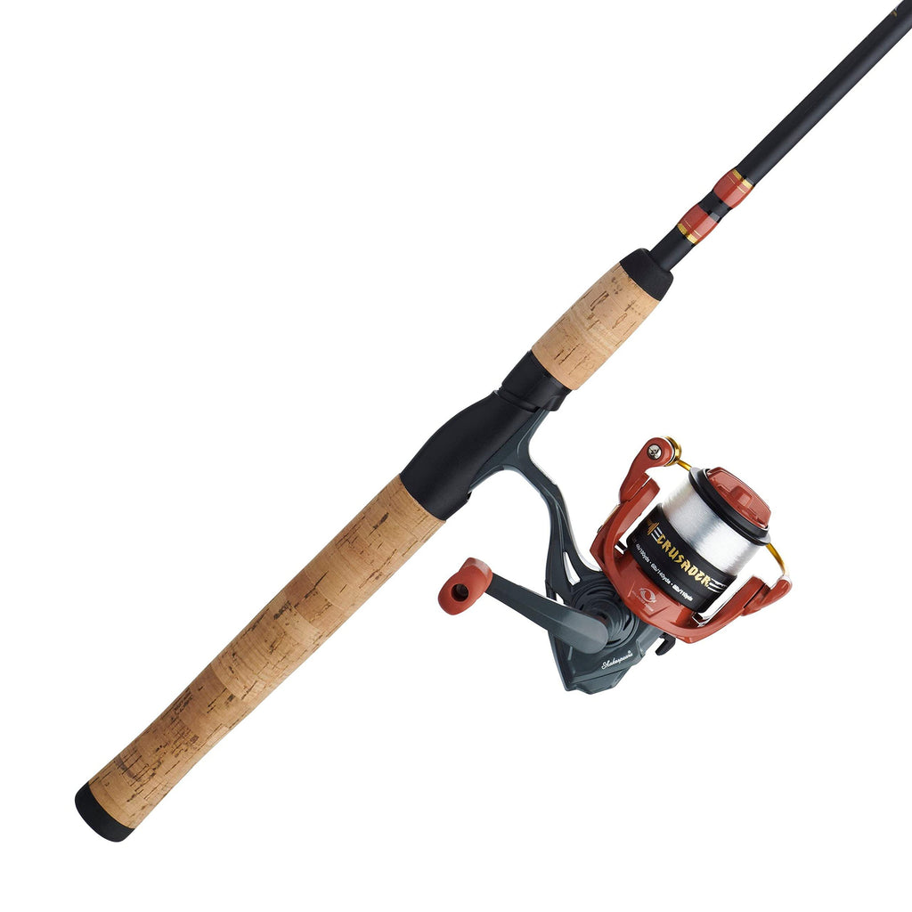 Shakespeare Crusader Spinning Reel And Fishing Rod Combo, Red/Black/Cork
