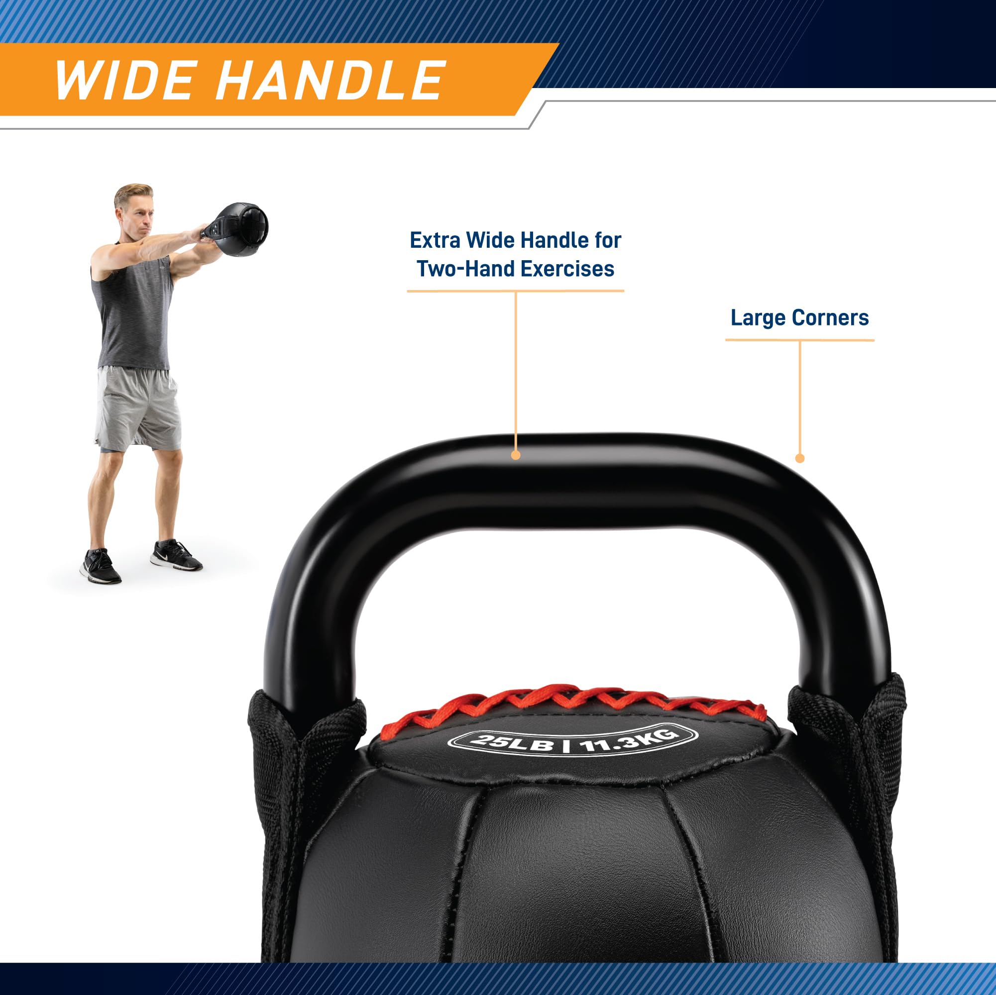 Marcy Soft Kettlebell with Handle for Weightlifting, Conditioning, Strength Training, Core Training for Full Body Workout 20lb S