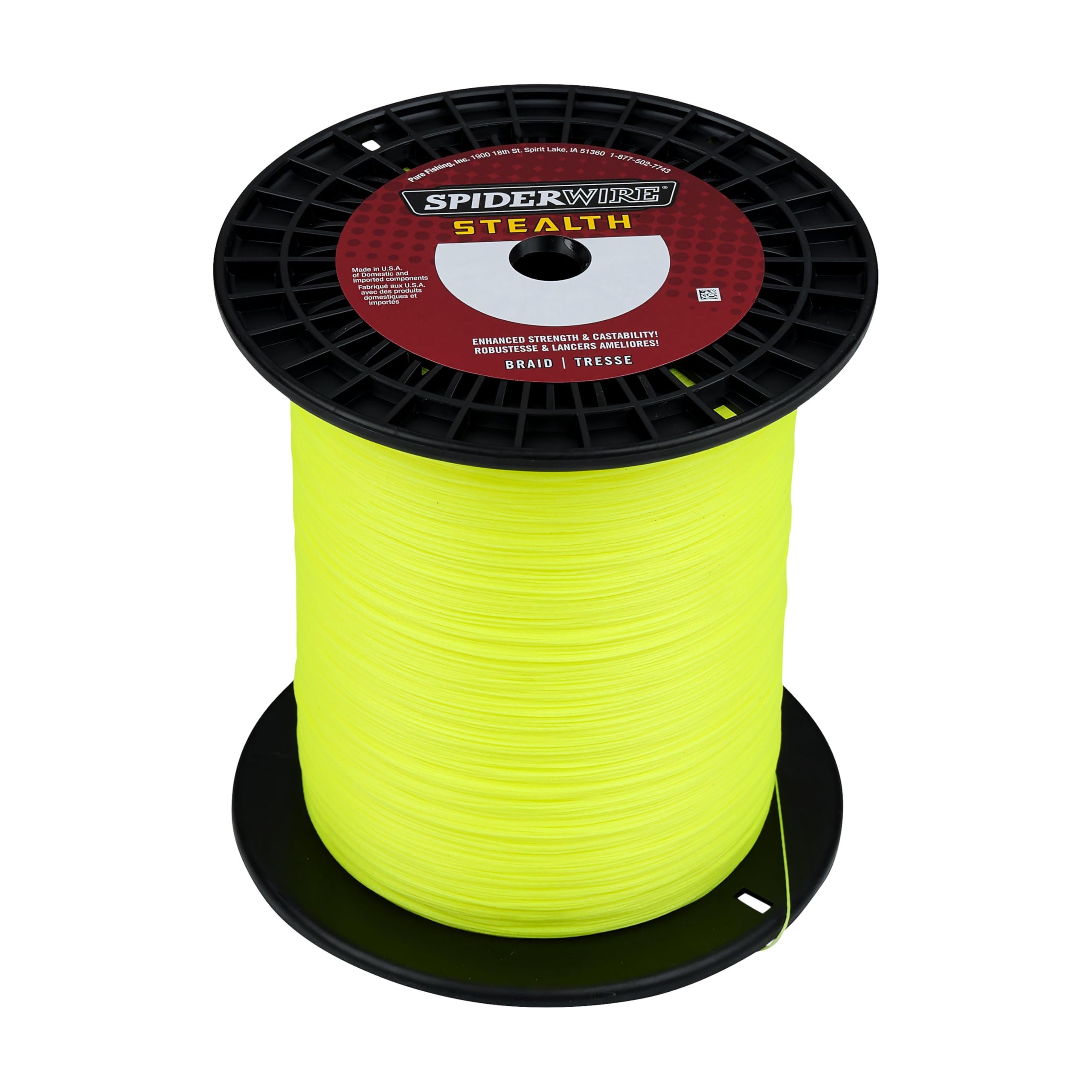 Spiderwire Stealth Superline, Hi-Vis Yellow, 150Lb | 68.0Kg, 1500Yd | 1371M Braided Fishing Line, Suitable For Freshwater And Sa