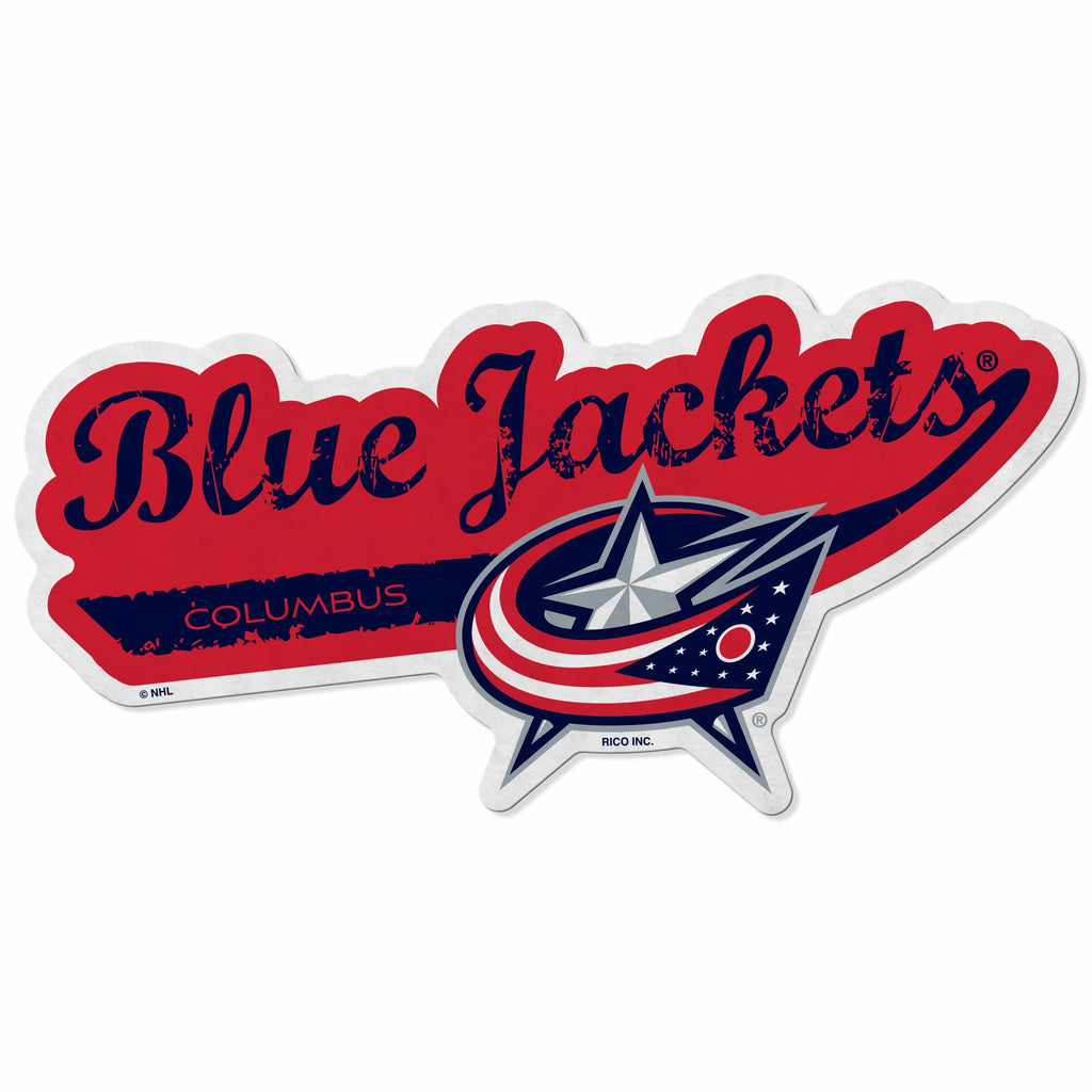 Rico Industries Nhl Columbus Blue Jackets Distressed Shape Cut Pennant - Home And Living Room D  Cor - Soft Felt Ez To Hang