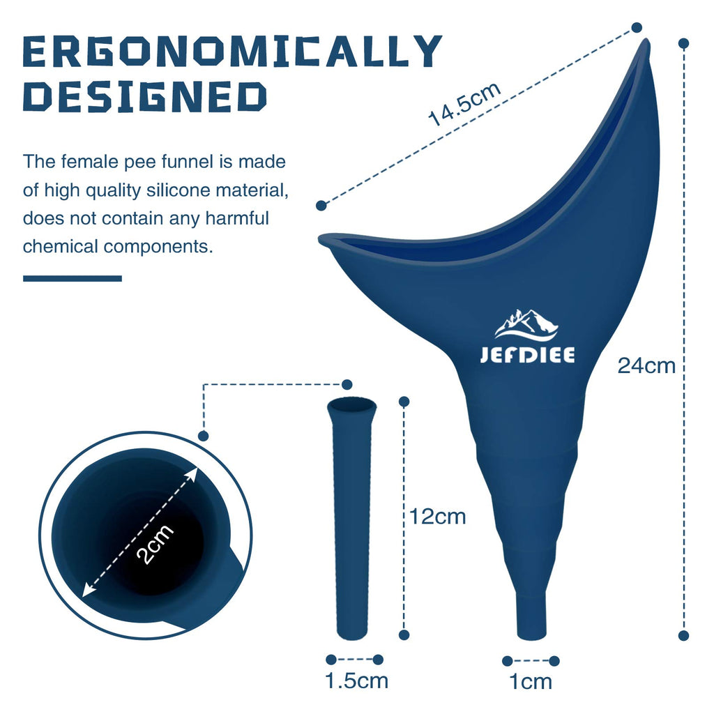 Jefdiee Female Urination Device,Silicone Pee Funnel For Women,Female Urinal Women Pee Funnel Allows Women To Pee Standing Up, Re
