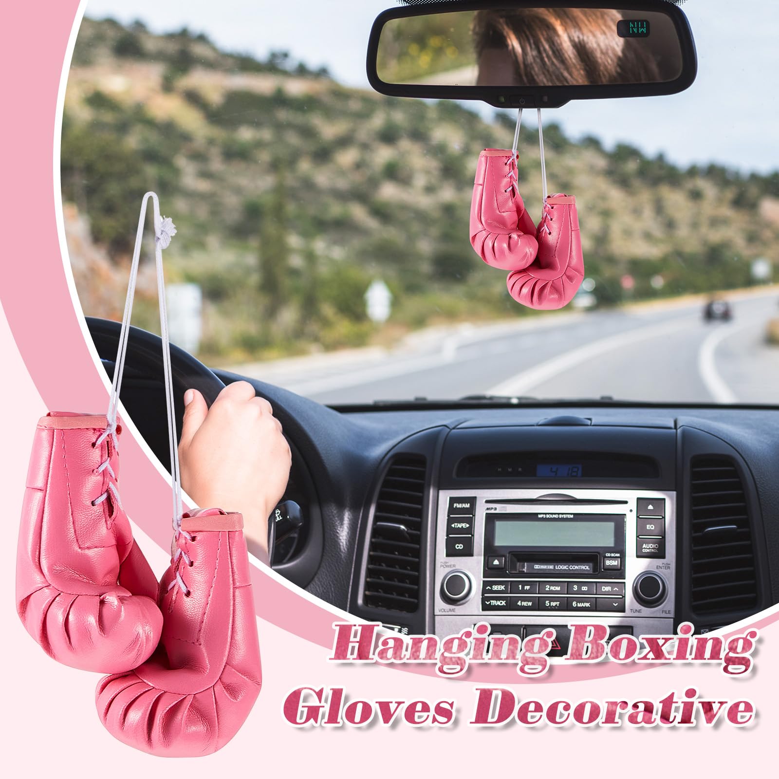 Deekin 3 Pairs Mini Boxing Gloves Miniature Punching Gloves Boxing Party Decorations Boxing Accessories Pink Boxing Gifts Hangin