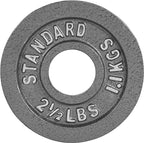 CAP Barbell Olympic 2-Inch Weight Plate, Gray, 2.5 LBS