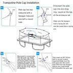 Synoratory 1.5?Iameter Trampoline Enclosure Pole Caps With Screw Thumb For Trampoline Net Hook, 8 Pieces Safety Trampoline Pole