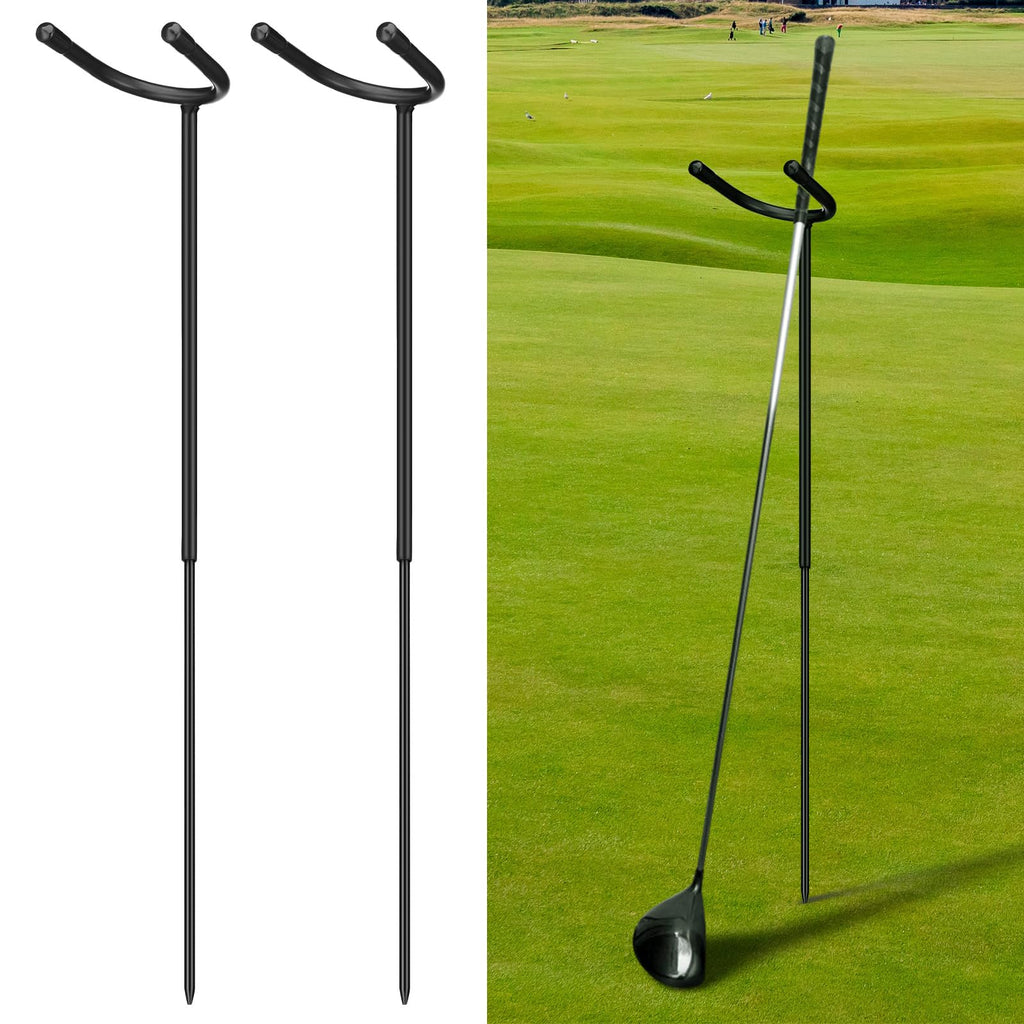 Silipull 2 Pcs U Shaped Golf Club Holder Keeps Your Clubs Clean, Dry And Visible, Soft Rubber Covered Metal Golf Club Holder Pro