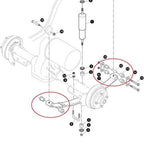 Huskey Ezgo Txt Golf Cart Rear Leaf Spring Bushing Kit With 6X Sleeves And 12X Bushings Made Of Long Lasting Rubber For 1996-Up.