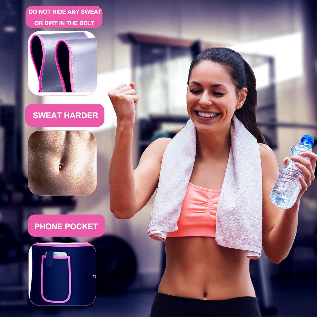 Teseton Sweat Band Waist Trainer For Women, Wasit Trimmer For Women Men, Sweat Belt, Wraps Waist Trainer For Belly Fat, Stomach
