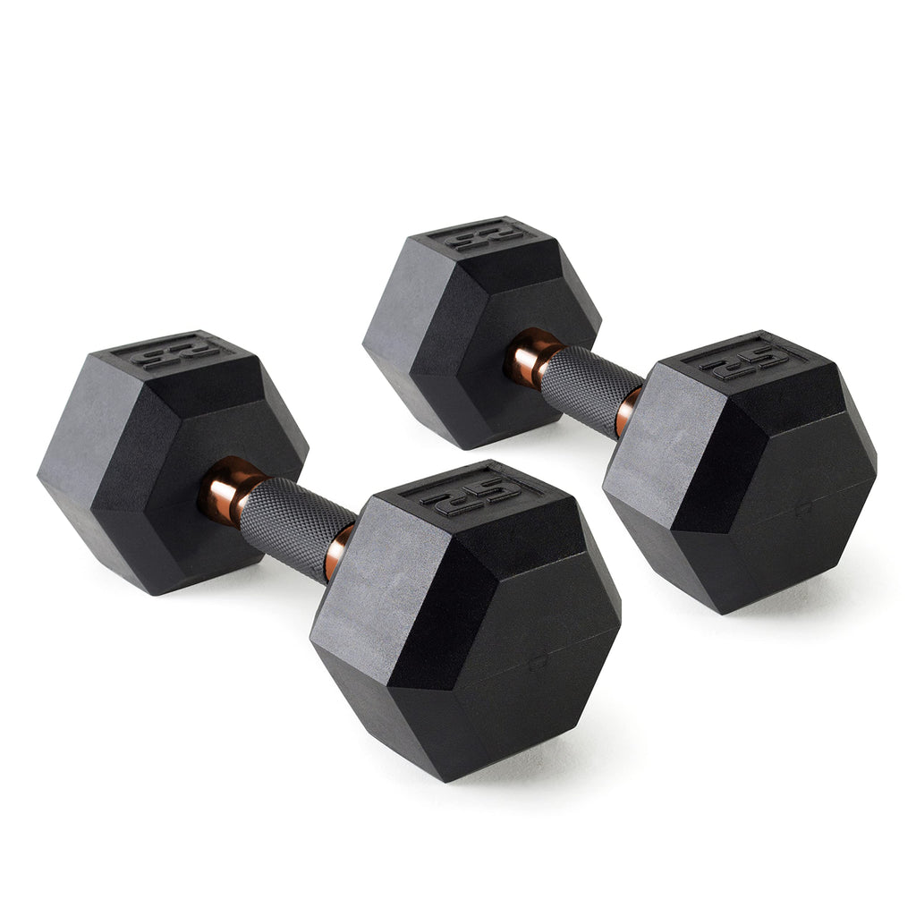 Cap Barbell 50 Lbs Coated Dumbbell Set With Copper Handles, 25Lbx2