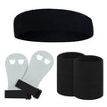Gymnastics Hand Grips Wristbands Sets: 5Pcs Bar Grips Palm Protectors And Headband For Girls Kids Youth Support Sports Accessori