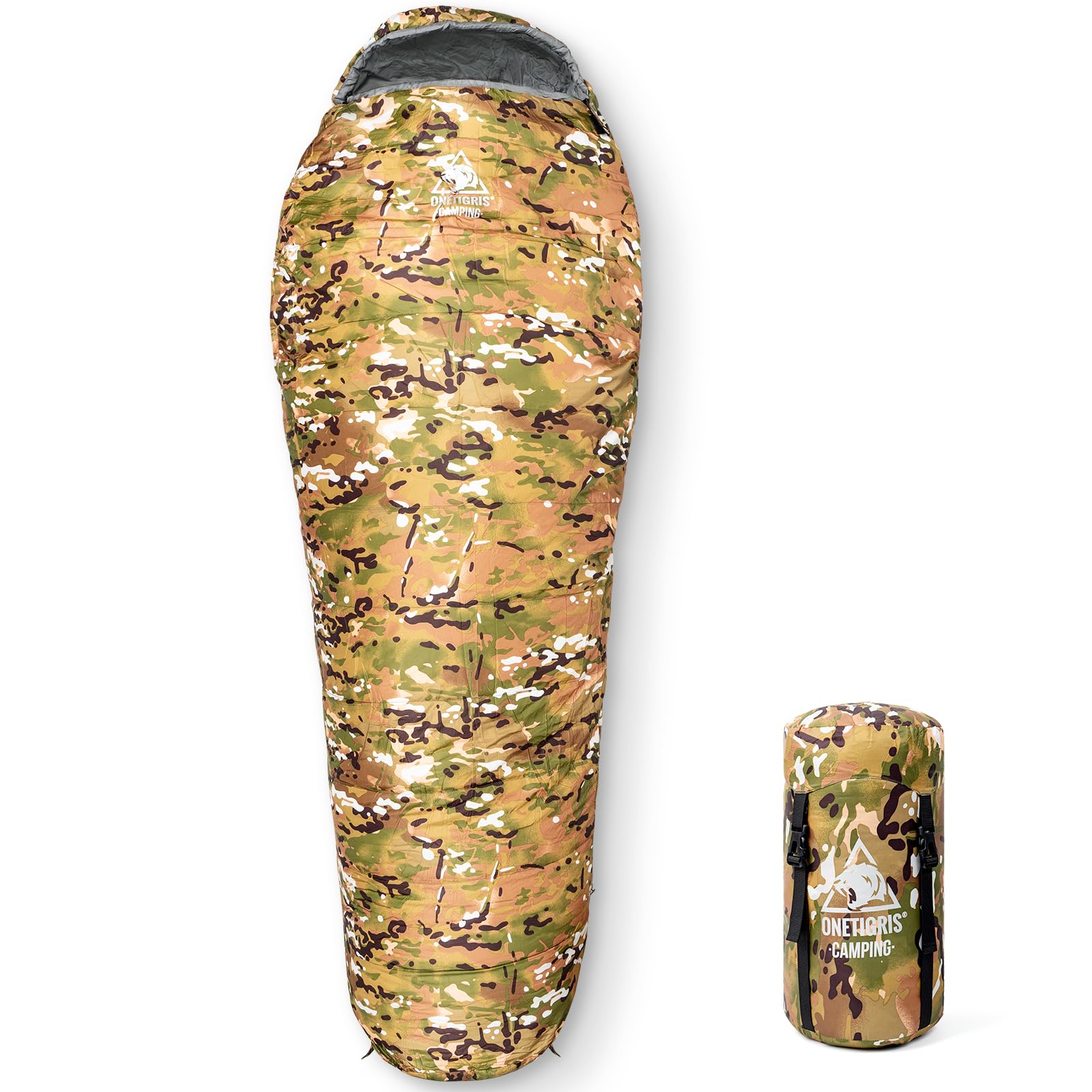 Onetigris Sleeping Bag, Survival Gear, 32?F Cold Weather Mummy Sleeping Bag For Camping Hiking Backpacking