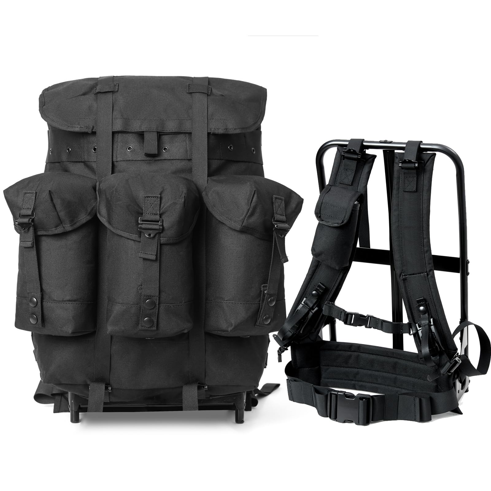 MT Military Alice Pack Medium Army Survival Combat ALICE Rucksack Backpack 50L Black