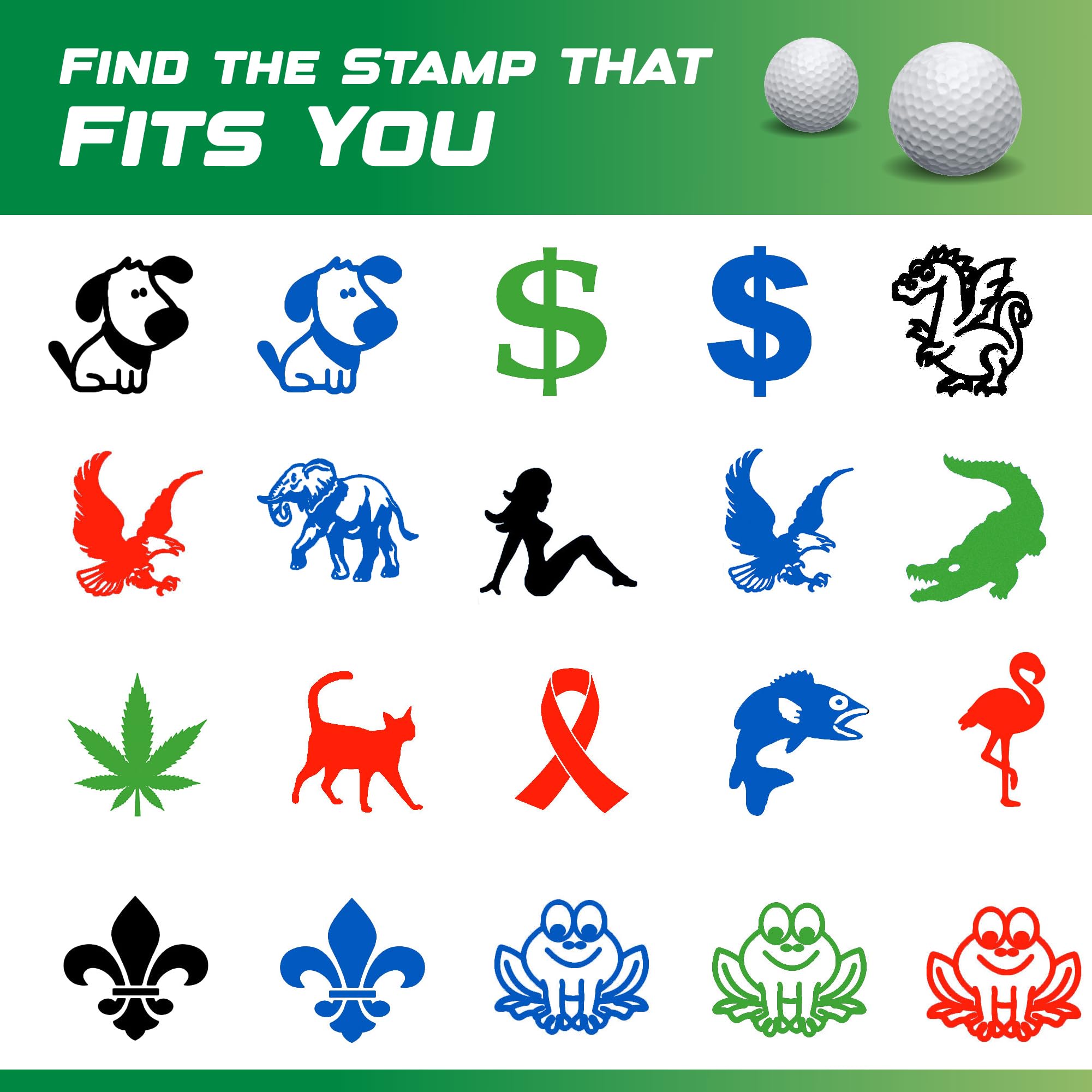 Promarking Ezballstamp Golf Ball Stamp Marker (Green Frog)