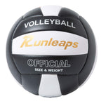 Runleaps Volleyball Waterproof Indoor Outdoor Volleyball For Beach Game Gym Training Official Size 5 (Blackwhite)