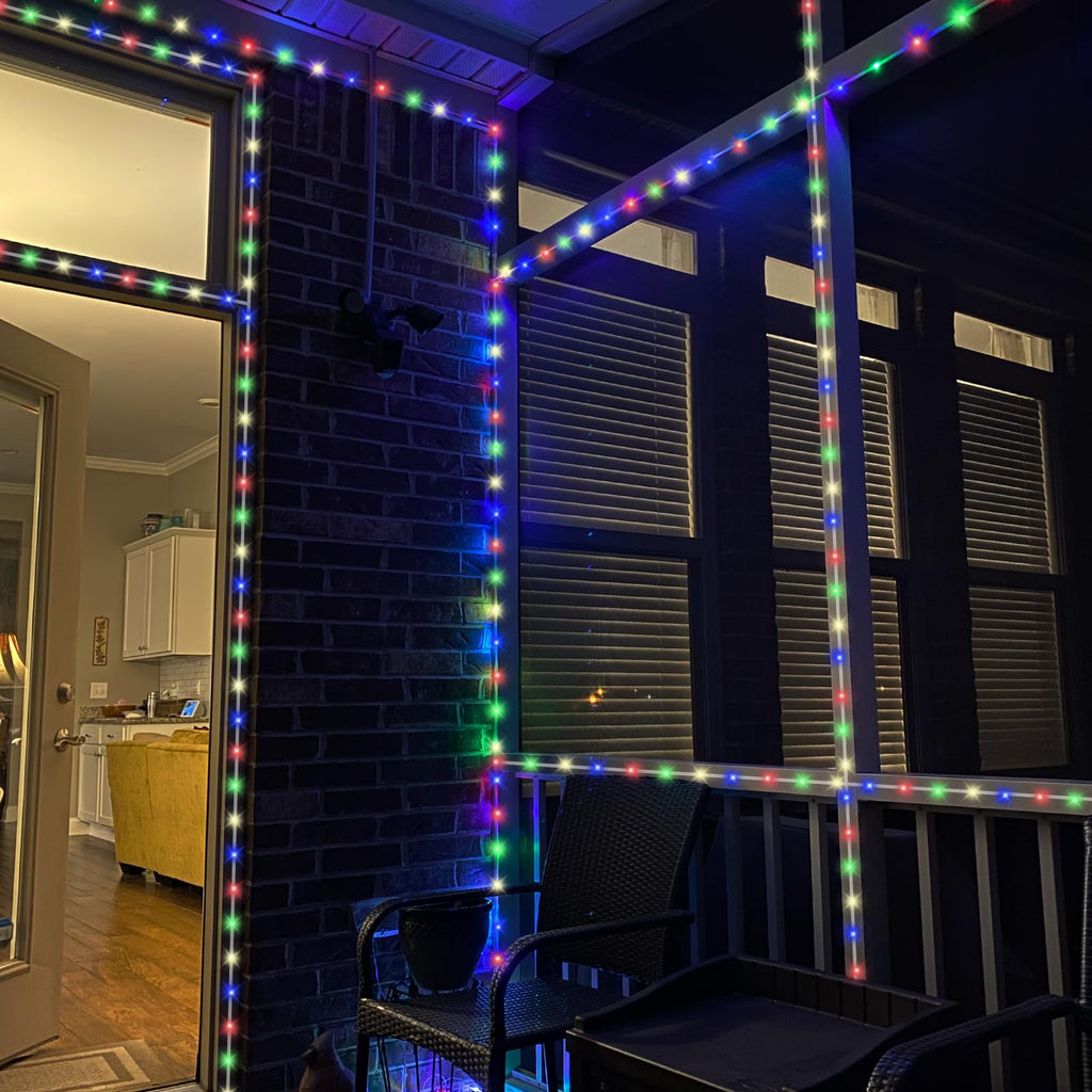 Yeguo Christmas Lights Solar, 2 Pack Each 33Ft 100 Led Rope Lights Outdoor Waterproof, 8 Modes String Lights Clear Pvc Tube For