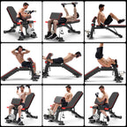 Adjustable Weight Bench,Utility Workout Bench Foldable Incline Decline Benches For Home Gym Full Body Workout,Load 600Lbs
