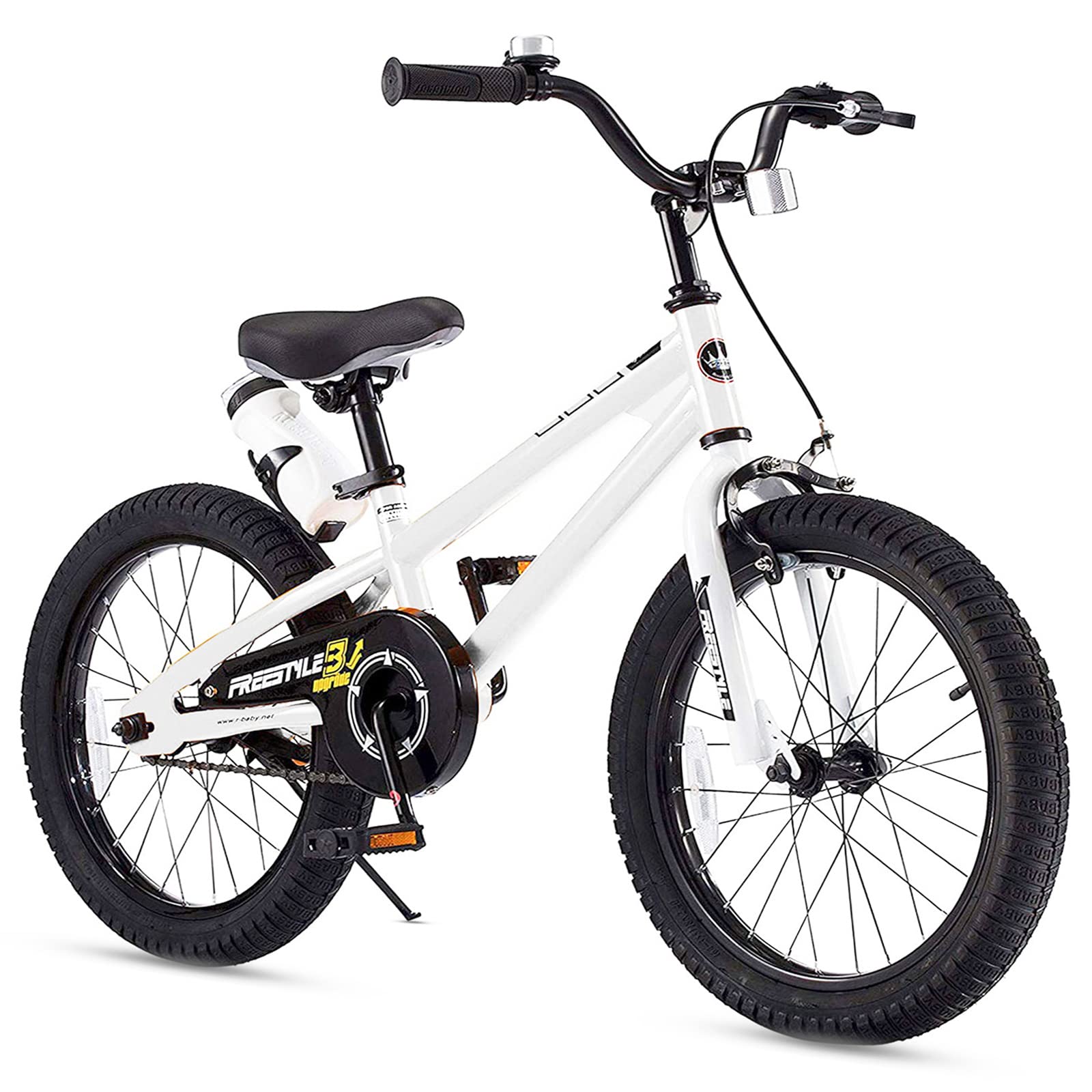 Royalbaby Freestyle Kids Bike 18 Inch Wheels Childrens Bicycle For Boys Girls Ages 5-9 Years, White