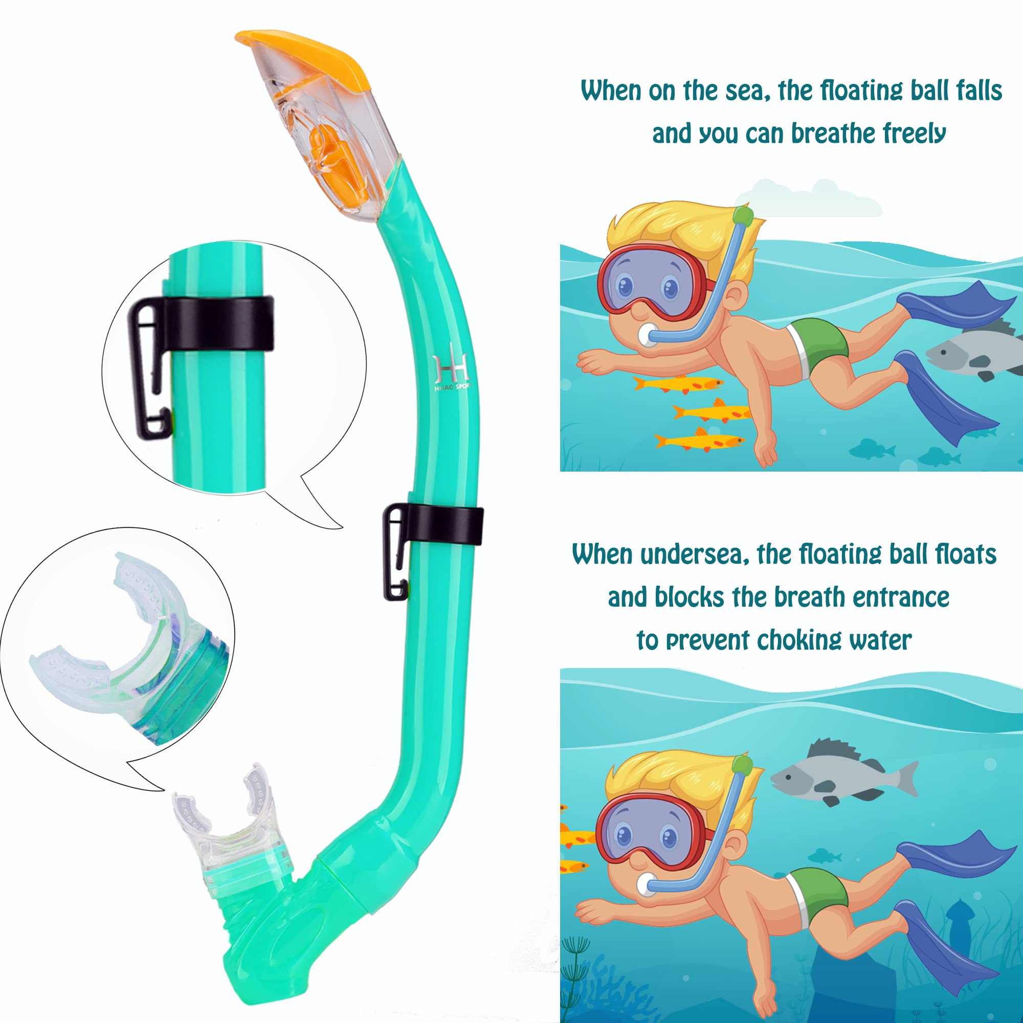 Kids Snorkel Set With Fins, Snorkel Fins Mask Set For Kids Child Snorkeling Gear With Flippers Anti Leak, Youth Snorkel Fins Set