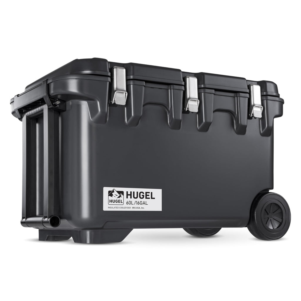 Iris Usa Hugel 64 Qt Wheeled Cooler, Heavy-Duty Ice Chest With Metal Buckles, Leak-Resistant, Durable Hard Cooler For Camping, F