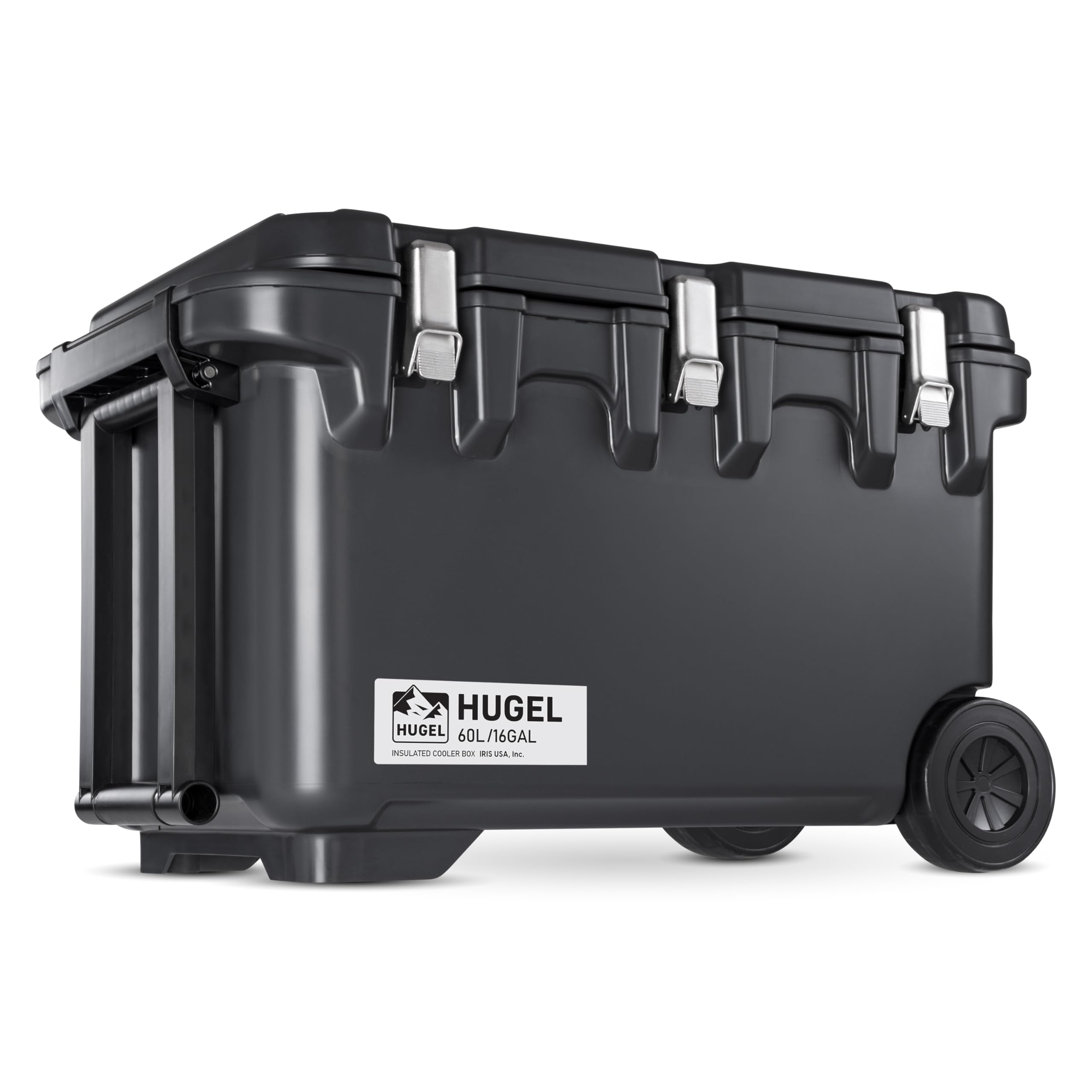 Iris Usa Hugel 64 Qt Wheeled Cooler, Heavy-Duty Ice Chest With Metal Buckles, Leak-Resistant, Durable Hard Cooler For Camping, F