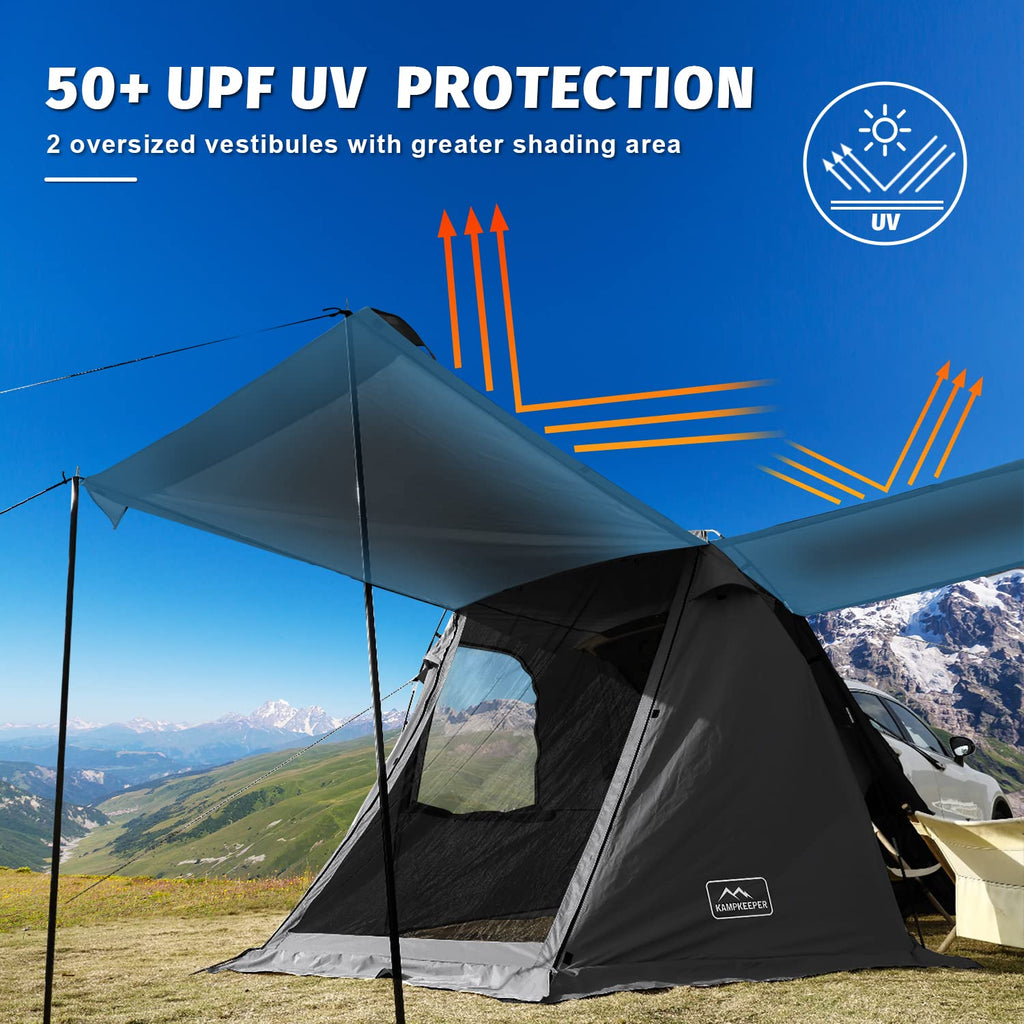 Kampkeeper Suv Car Tent, Tailgate Shade Awning Tent For Camping, Vehicle Camping Tents Outdoor Travel (Black)
