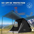 Kampkeeper Suv Car Tent, Tailgate Shade Awning Tent For Camping, Vehicle Camping Tents Outdoor Travel (Black)