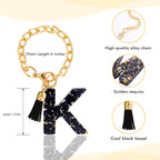 Letter Charm Accessories for Stanley Cup 1 PCS Cute Initial Keychain Handle Charm for Stanley Tumbler for Women Black Letter K