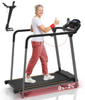 Redliro Walking Treadmill for Seniors - Foldable Senior Treadmill with 0%-2% Incline, Long Handrails - 300 lbs Capacity Home Rec