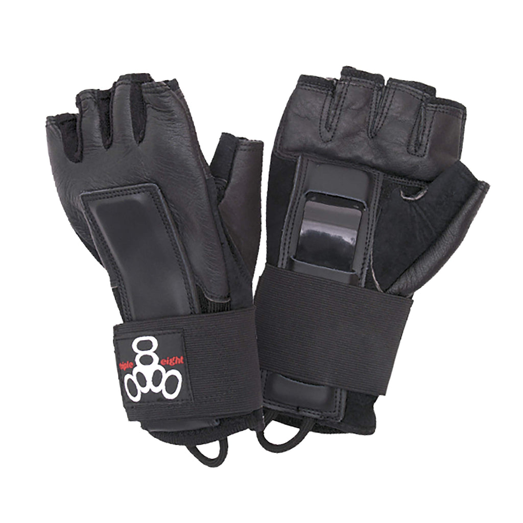 Triple Eight Hired Hands Skateboarding Wrist Guard Gloves, Large, Black (604352 80003)