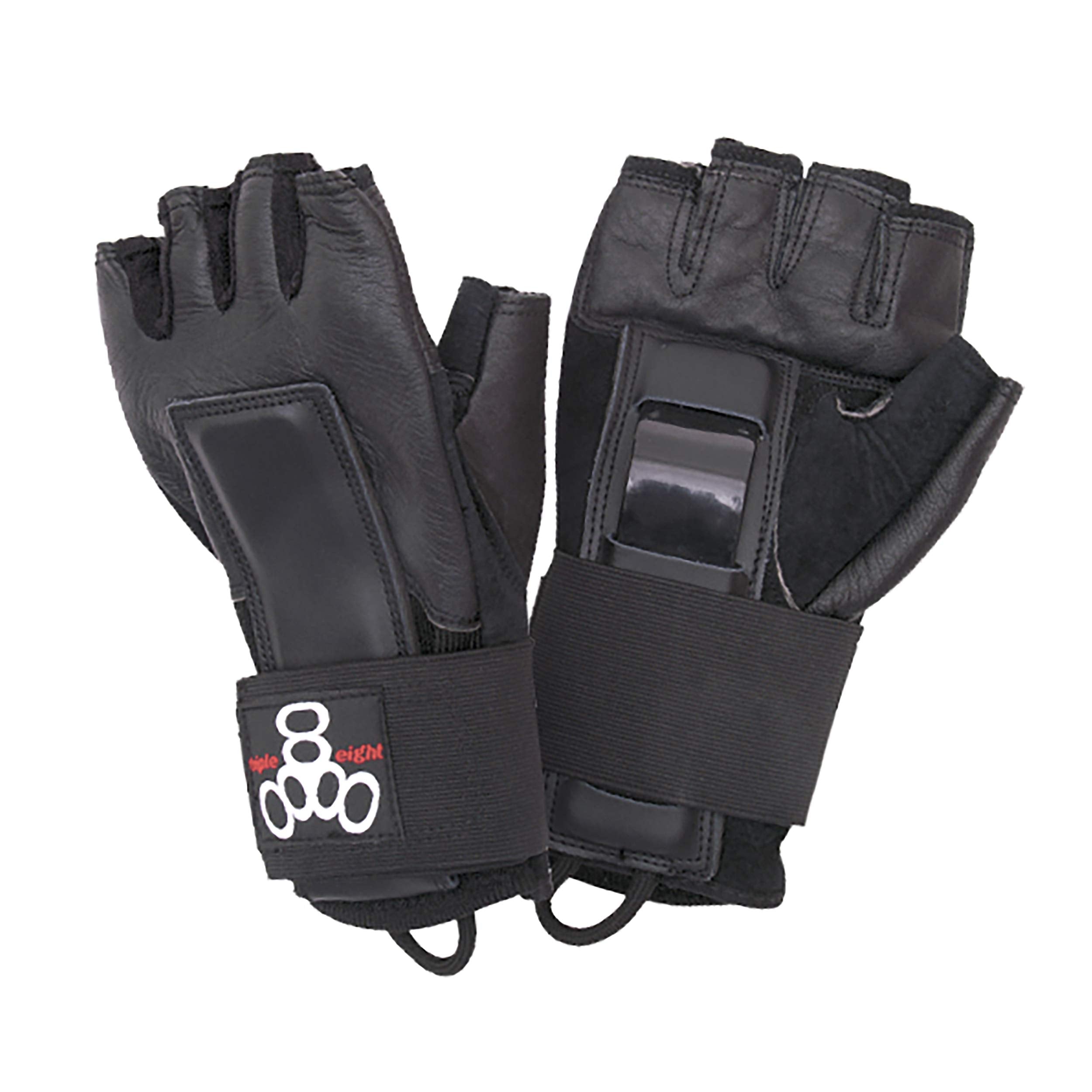 Triple Eight Hired Hands Skateboarding Wrist Guard Gloves, Large, Black (604352 80003)