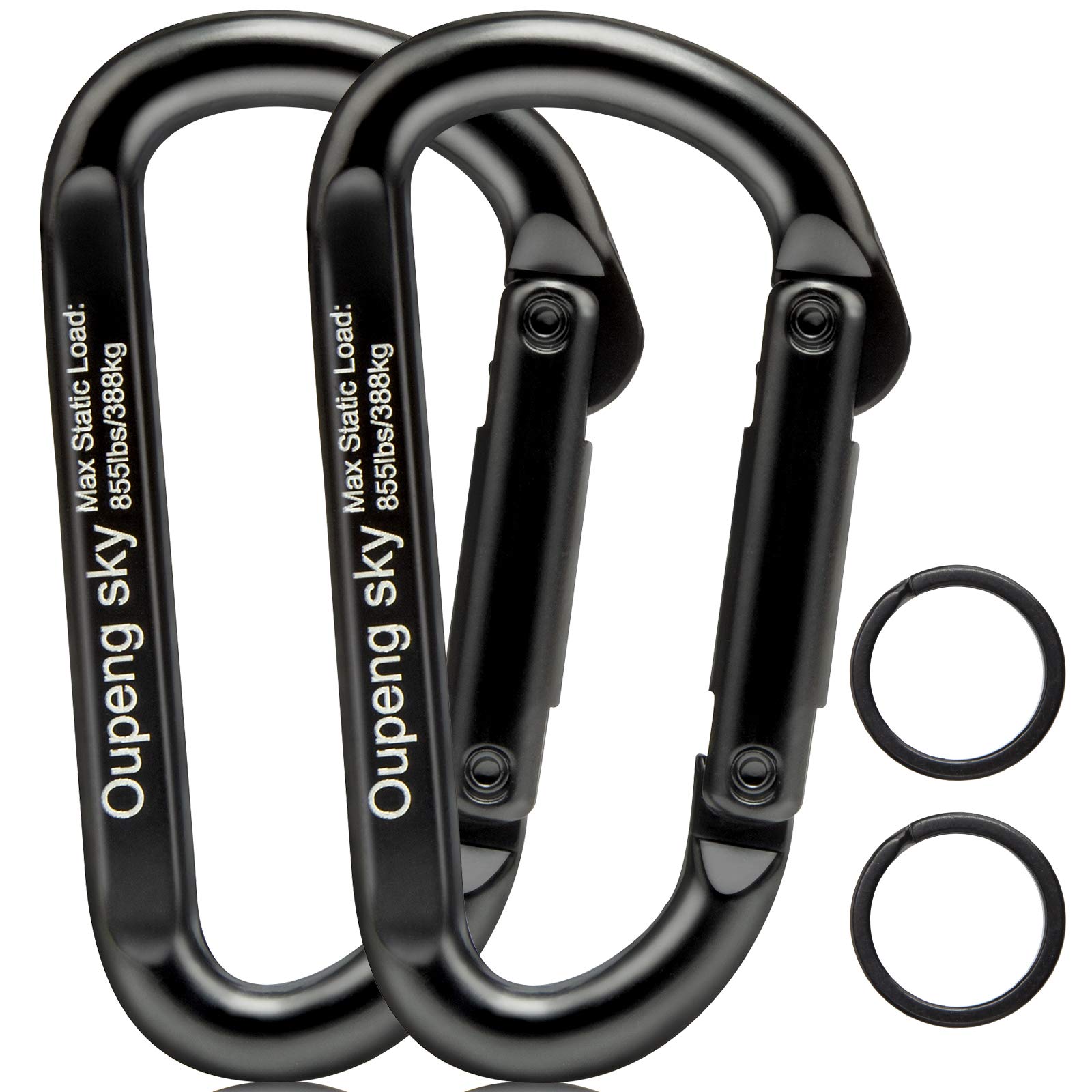 Carabiner Clip, 4 Pack, 855Lbs,3'' Iron Heavy Duty Caribeaners For Hammocks, Camping Accessories, Hiking, Keychains,Outdoors And