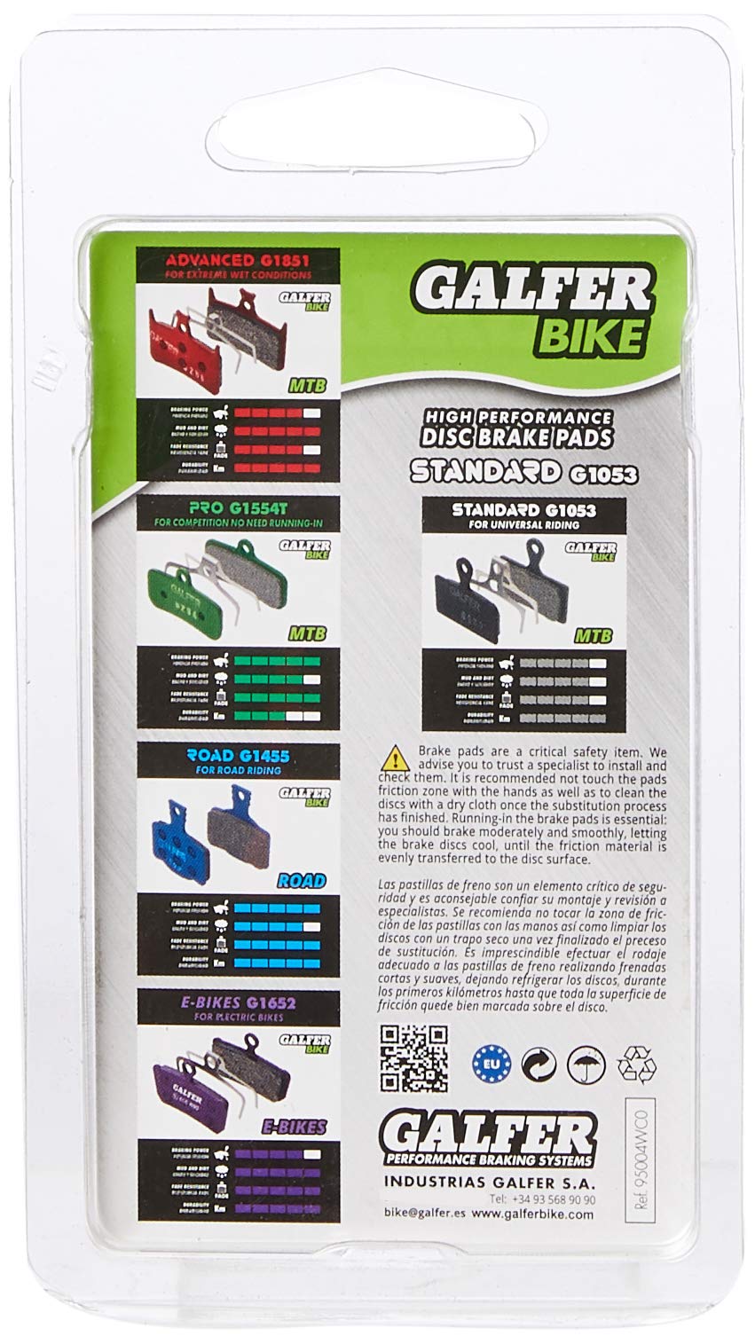 Galfer Bike Standard Brake Pads Sram Guideavid Xo Trai, Unisex Children, Black, Standard