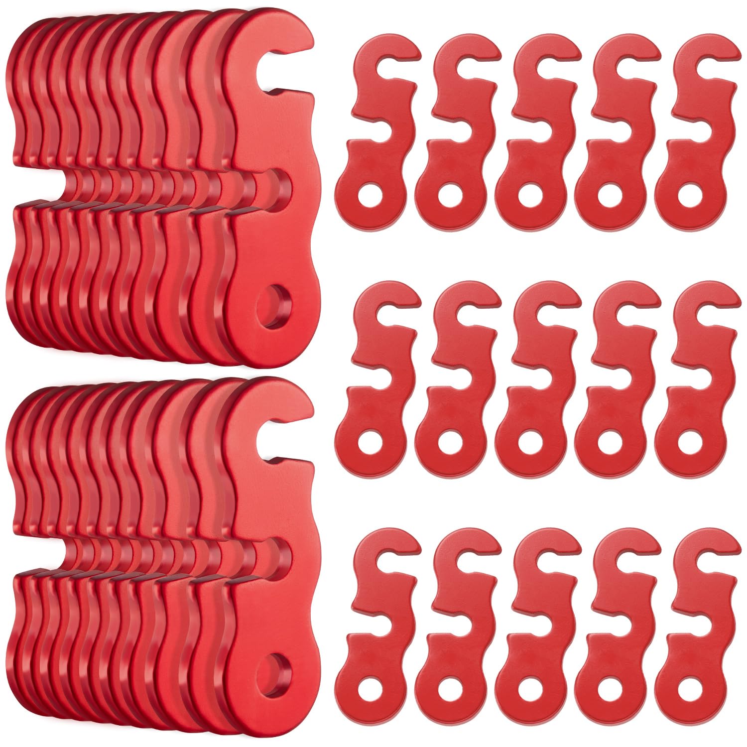 SATINIOR 40 Pieces Guyline Tensioner Aluminum Alloy Tent Cord Paracord Tensioner Guy Line Rope Adjusters Cam Jam Cord Tighteners