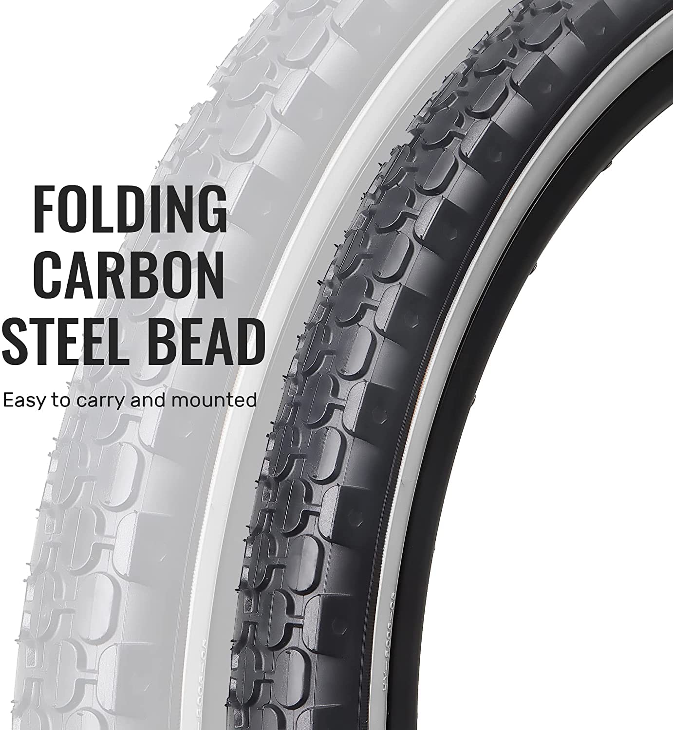 Mohegia Bike Tire,24'' X 2.125'' Folding Beach Cruiser Bicycle Replacement Tires/White Side Wall