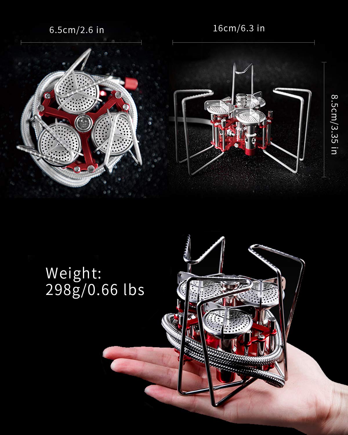 Bulin 5800W Ultralight Windproof Camping Gas Stove, Portable Small Mini Backpacking Hiking Stove Burner, Lightweight Outdoor Bac