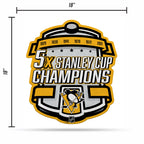 Rico Industries Nhl Pittsburgh Penguins Champ Shape Cut Pennant - Home And Living Room D  Cor - Soft Felt Ez To Hang