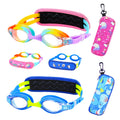 Ruigao 2Pk Kids Swim 3-5, Toddler Goggles Fabric Strap, No Hair Pull Swimming Goggles For Toddler/Kids/Youth (2Pk - Rainbow & Bl