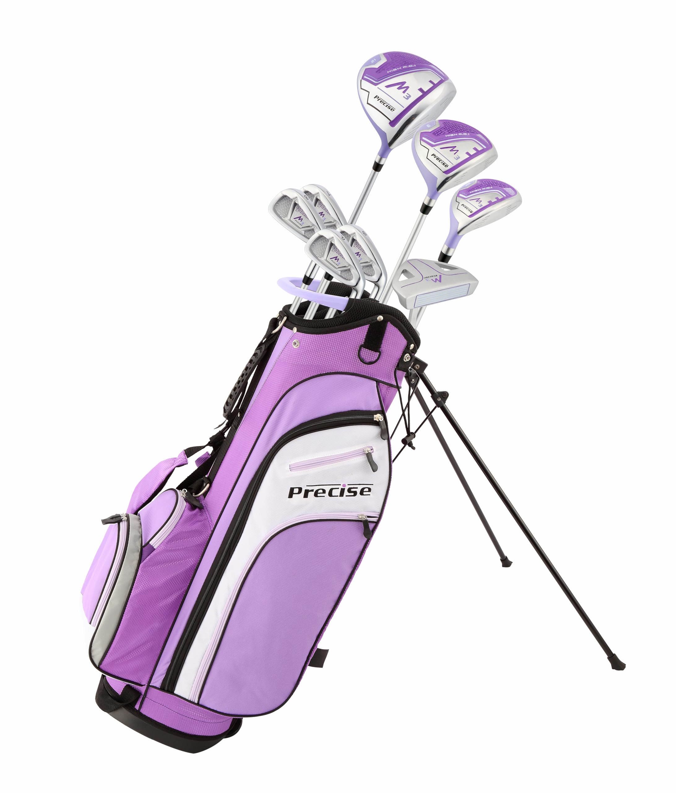 Precise M3 Ladies Complete Right Handed Golf Club Set | Complete Regular & Petite Womens Golf Clubs Set | with 3 HCs, Lightweig