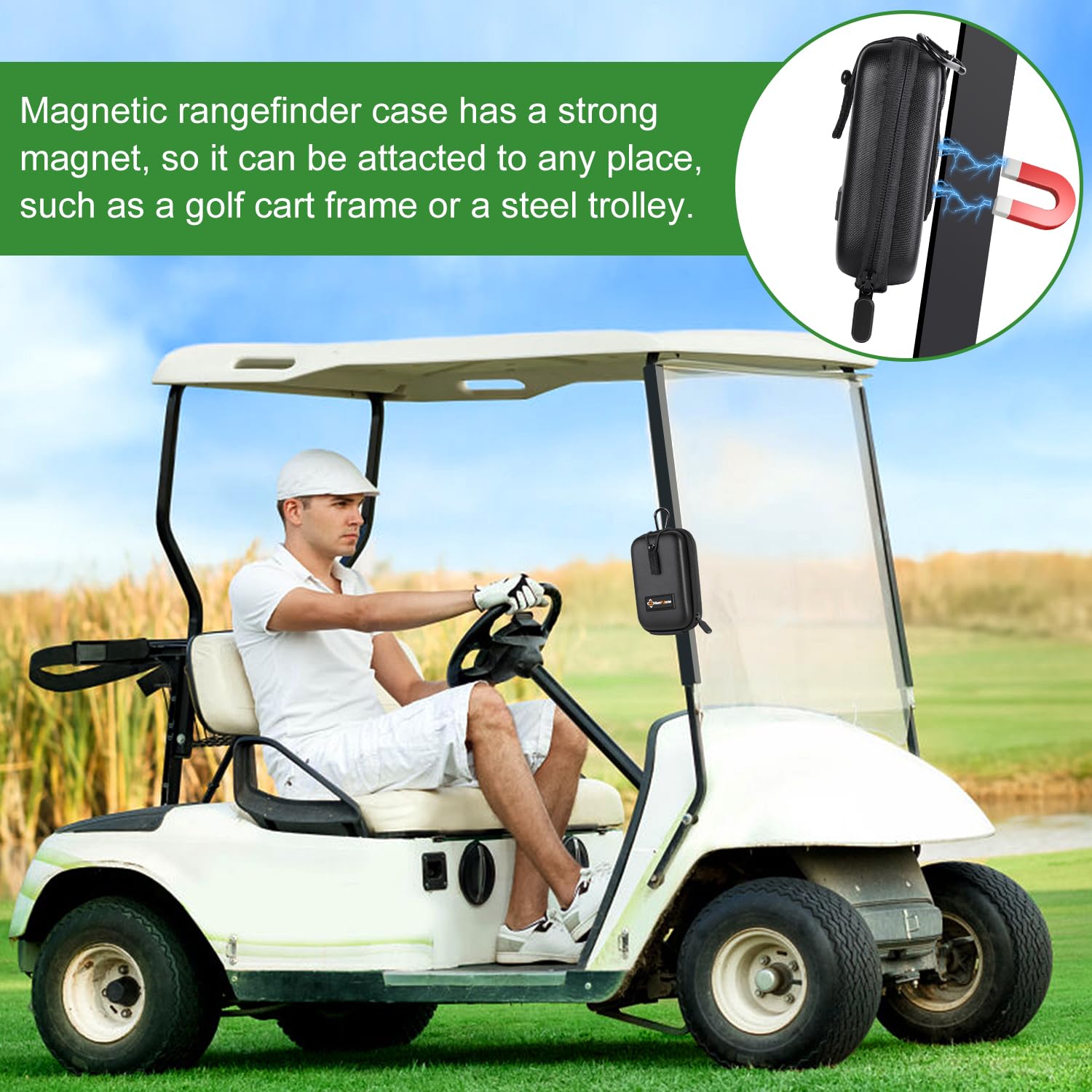 Gunpjone Golf Rangefinder Magnetic Case, Rangefinder Hard Shell Carry Case Rangefinder Cover For Bushnell Tourx V2 V3 V4 V5 Pro