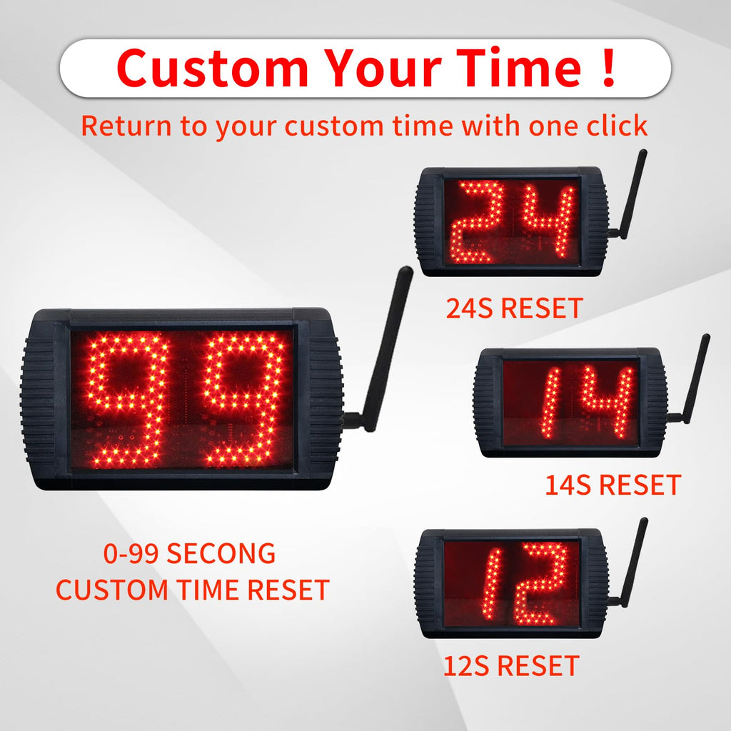 Yz 5 Inch Led Custom Time 12/14/20/24/30 Seconds Shot Clock Countdown Timer Clock For Basketball Game, Portable Shot Clock Timer