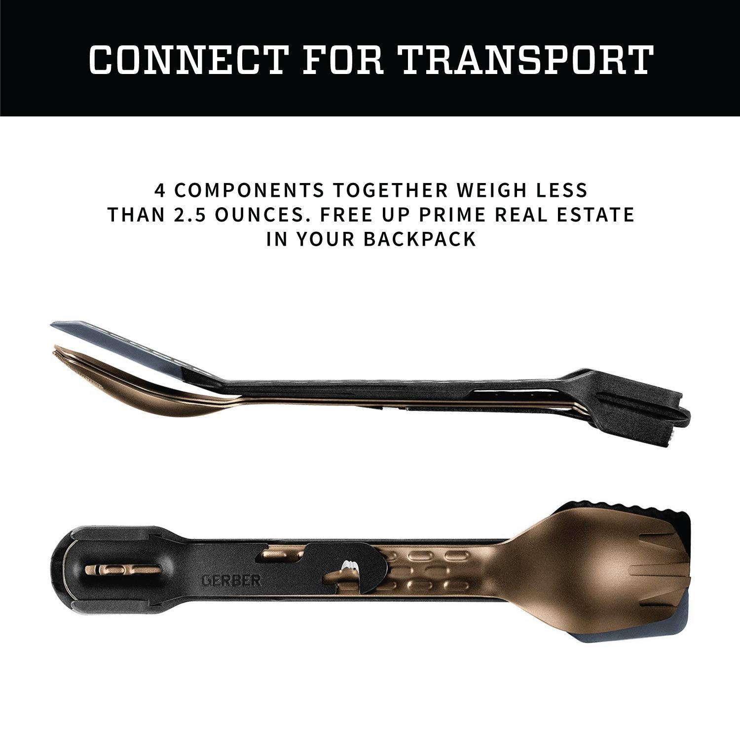 Gerber Gear 31-003465N Compleat Camping Utensils Cooking Tool Set, Burnt Bronze