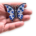 Blue Beads Silver Butterfly Turkish Evil Eye Fridge Refrigerator Sticker Magnet  Sign Of Good Luck & Protection Unique Souvenir