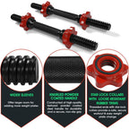 Yes4All Adjustable Dumbbell Bar 115 Inch Dumbbell Handles, D Blackred Handle