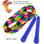 Coolrunner 16 Ft Long Jump Rope(2 Pack), Double Dutch Soft Beaded Skipping Rope For Kids Adults, Plastic Segmented Jump Rope, Lo