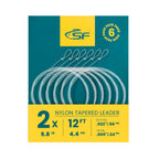 Sf 6Pcs Pre Tied Loop Fly Tapered Leader Nylon Fly Fishing Trout Leader Line 12Ft-2X