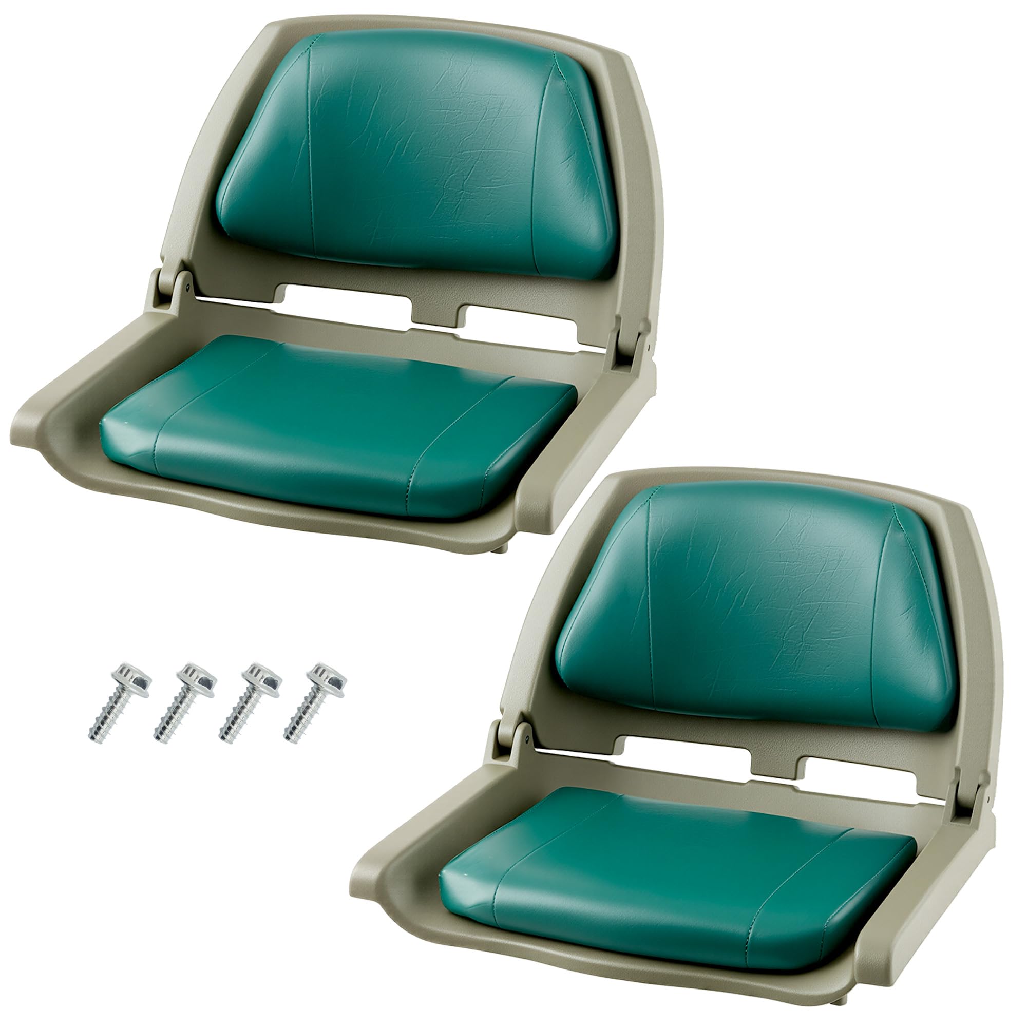 Garvee 2 Pack Boat Seats, Molded Low Back Fishing Boat Chairs, Flip-Up Jon Boat Seats, Bass Boat Cabin Seating for Speedboat, Ca