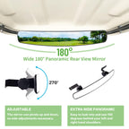10L0L Newest Golf Cart Folding Side Mirror And Panoramic Rear View Mirror Kit For Ezgo, Club Car, Yamaha,Golf Cart Accessories,