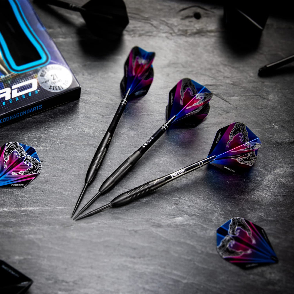 Red Dragon Peter Wright Snakebite 3: 26G Tungsten Darts Set With Flights And Stems