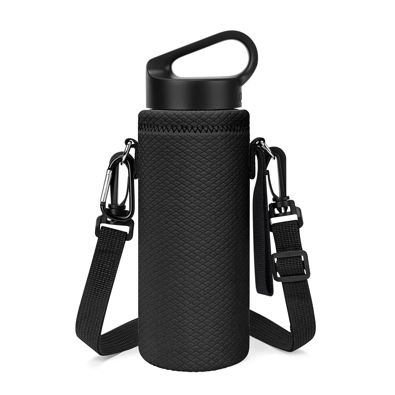 Linkidea Water Bottle Carrier with Shoulder Strap Compatible with Hydroflask Standard Mouth 18oz, CamelBak Carry Cap 20oz,Waterb