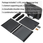 Lemubeane Tactical Camping Storage Bag - 57L Utility Tote Bag Organizer With Combination Lock And Shoulder Straps (Black, 57L)